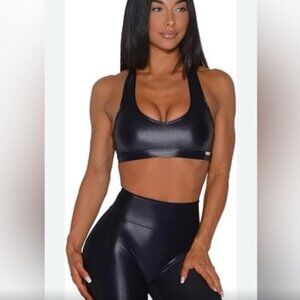 Bombshell Sportswear power gloss black sports bra size XL runs smaller